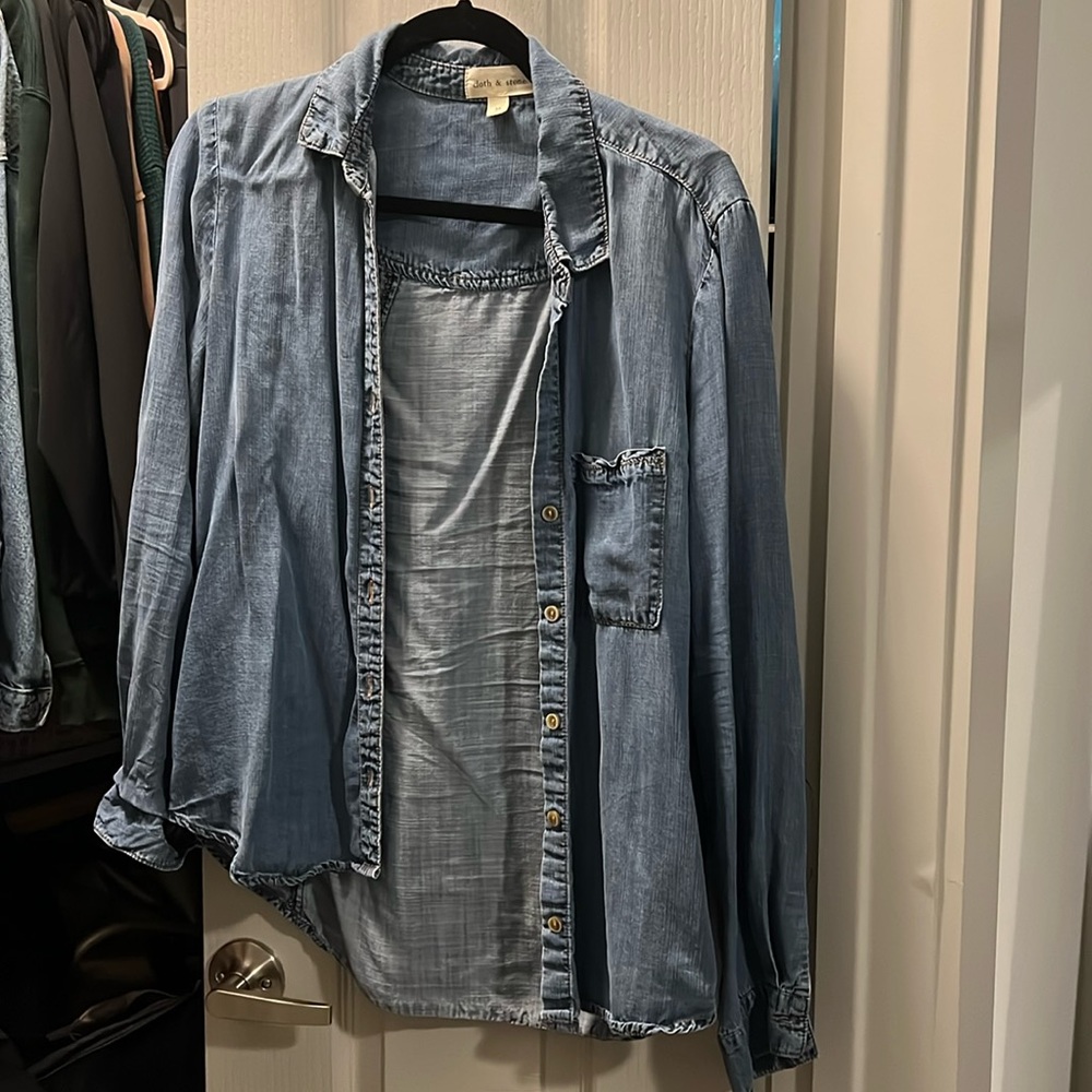 Long sleeve jean shirt